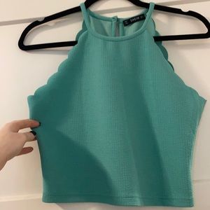 Aqua ribbed crop top. Worn once.